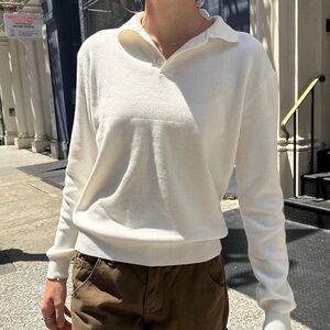 Brandy Melville Cream Camilla Collared Sweater